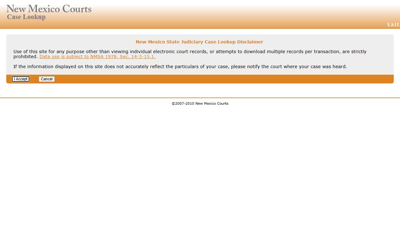 Bernalillo County court records after arrest New Mexico Case Lookup portal